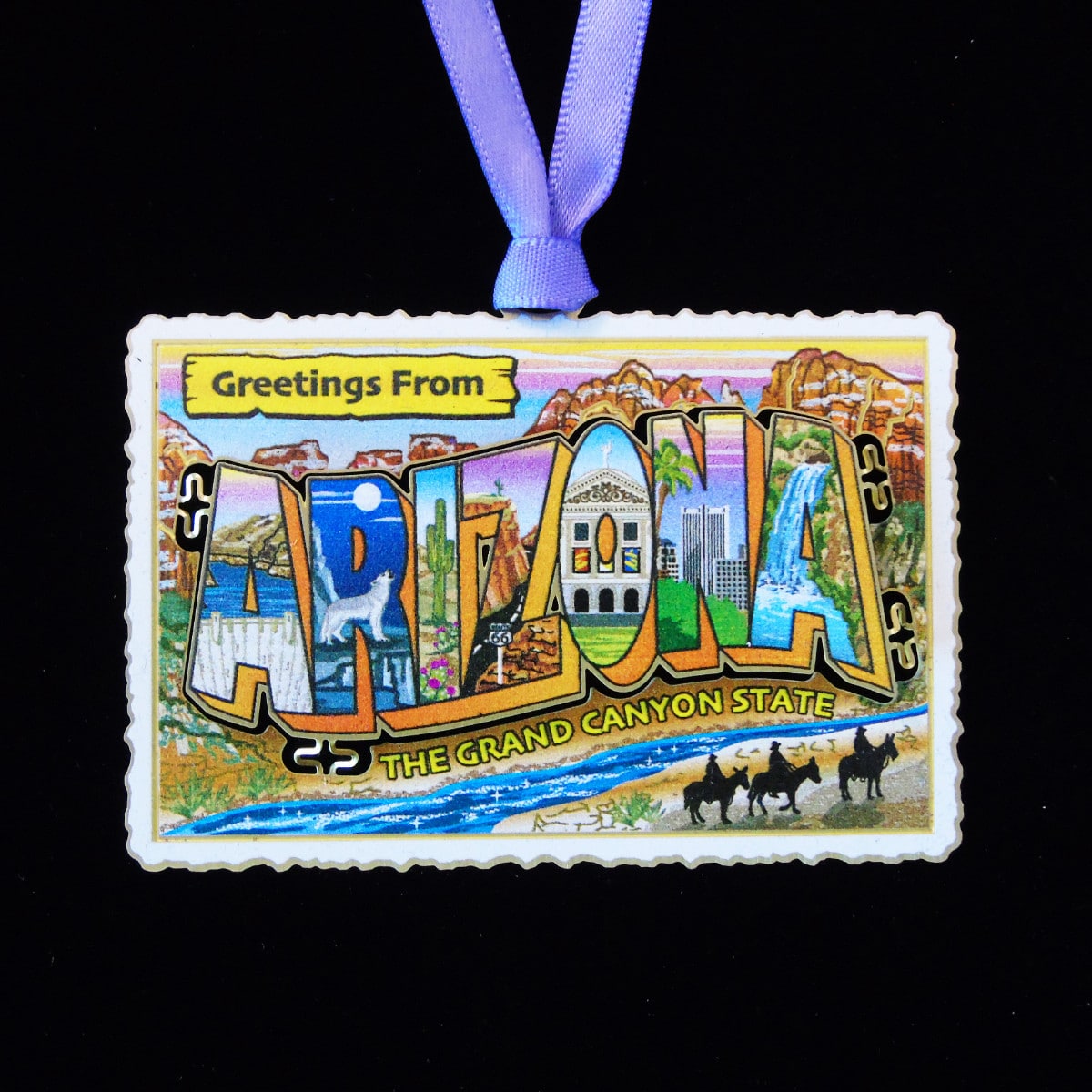 Vintage AZ Postcard Ornament Joe Wilcox Indian Den