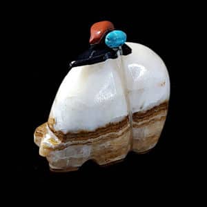 Agate Zuni Bear Fetish Carving by Mahooty