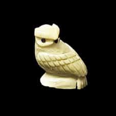 Bobelu Serpentine Owl Fetish Carving