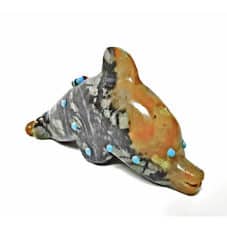 IAC-FET-225 Genuine Laate Zuni Dolphin Carving Fetish