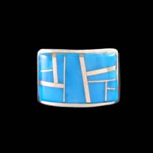 Navajo Wide Turquoise Inlaid Ring