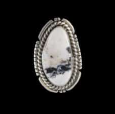 Navajo White Buffalo Stone Ring