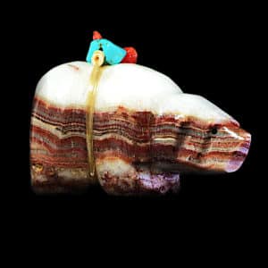 IAC-FET-208 Native American Banded Onyx Bear Carving-Side