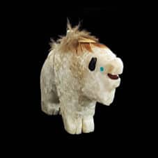 White Buffalo Fetish with Feather Bundle