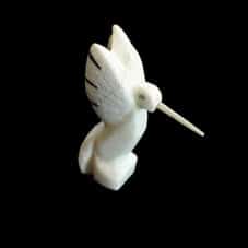 White Marble Hummingbird Carving