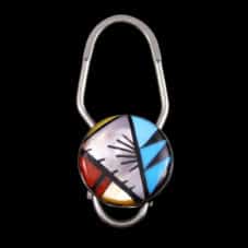 Zuni Inlaid Round Key Ring