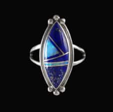 Navajo Lapis & Opal Inlaid Ring