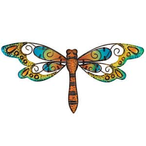 Dragonfly-Wall-Decor-8-inch-Green