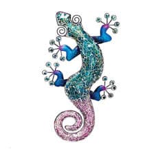 Mosaic-Gecko-Wall-Decor-20-inch-Blue