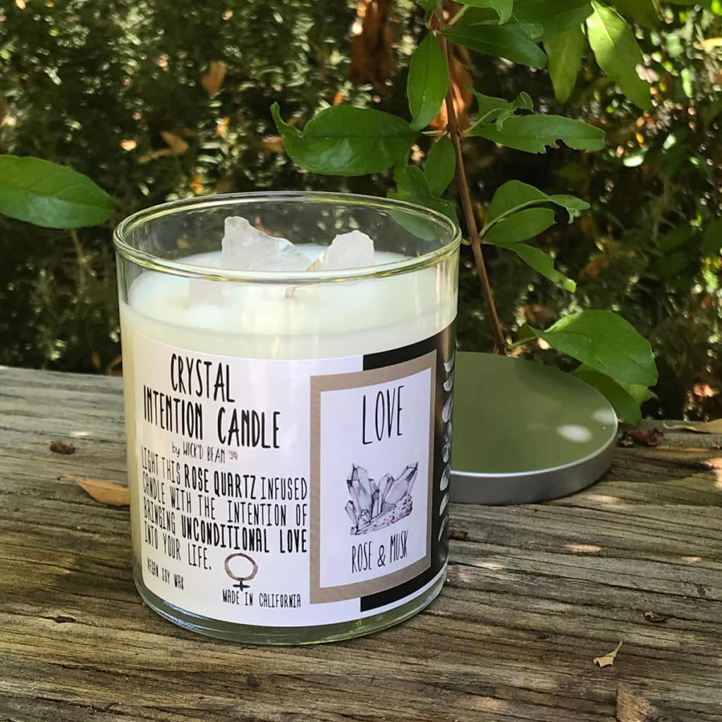 Rose & Musk Love Crystal Intention Candle