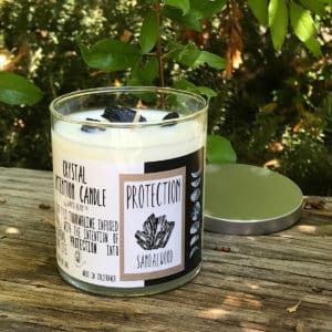 Sandalwood Protection, Crystal Intention Candle