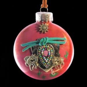 Hand Painted Southwest Pink Arrowhead Ornament