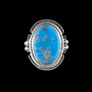 Navajo Oval Turquoise Stone Ring
