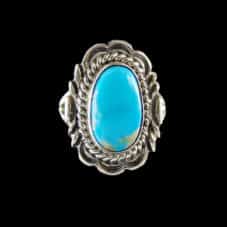Navajo Turquoise Stone w/Silverwork Ring (Copy)