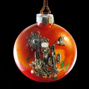 Desert Scene Sunset Hand-Crafted Glass Ornament