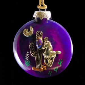 Purple Southwest Glass Horse Ornament