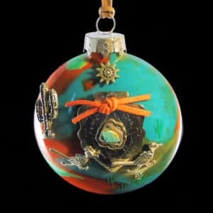 Southwest Turquoise Arrowhead Glass Ornament