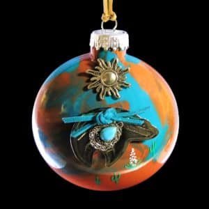 Traditional Bear Earth-tone Handmade Glass Ornament