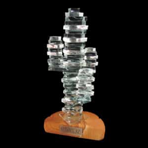 Glass Saguaro with Sedona Emblem