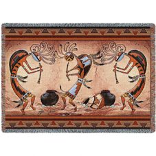 Kokopelli Pot Dance Decorative Throw Blanket