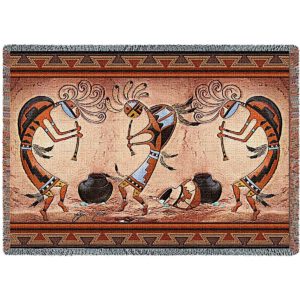 Kokopelli Pot Dance Decorative Throw Blanket