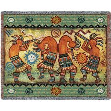 Kokopelli Quartet II Decorative Throw Blanket