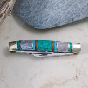 Multi-Blade Malachite Inlaid Knife