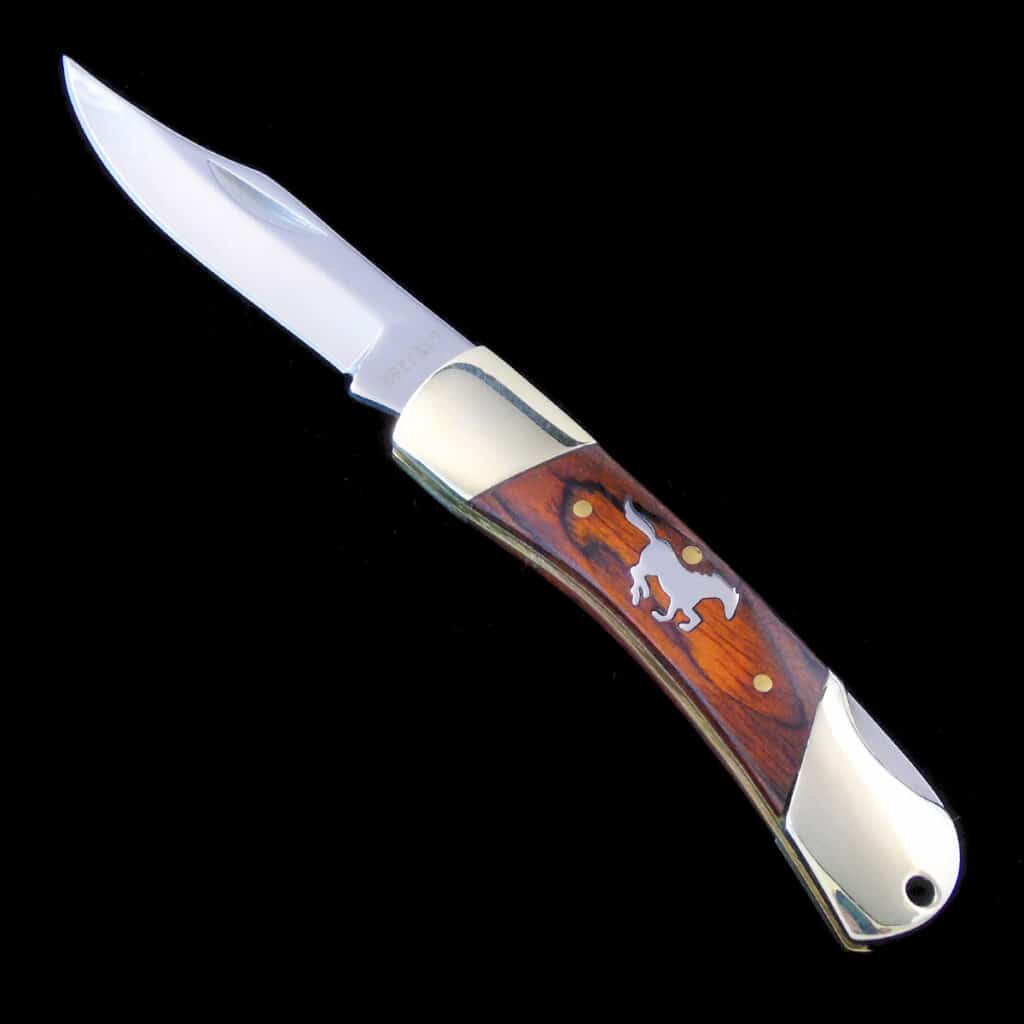 Running Stallion Inlaid Wood Knife |Joe Wilcox Indian Den