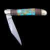 Turquoise Inlaid Knife with Mother of Pearl Bands - Image 3