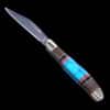 Turquoise and Onyx Inlaid Pocket Knife - Image 2