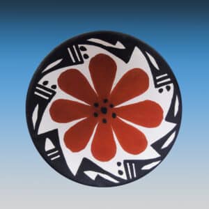 Authentic Hand-Crafted Acoma Flower Pottery Plate