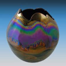 Bruce Fairman Iridescent Crack Lip Pottery Vase