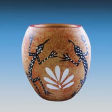 Native American Jemez Pueblo Gecko Pottery Vase