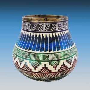 Authentic Renalda Largo Navajo Horsehair Etched Vase