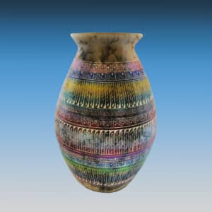Original Authentic Traditional Horsehair & Etched Vase