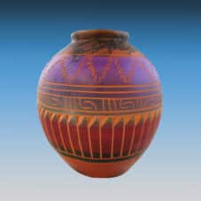 Genuine Benally Horsehair Etched Pottery Vase