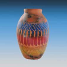 Authentic Navajo Larry Livingston Horsehair Vase