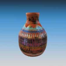One-Of-A-Kind Traditional Horsehair Etched Pottery Vase