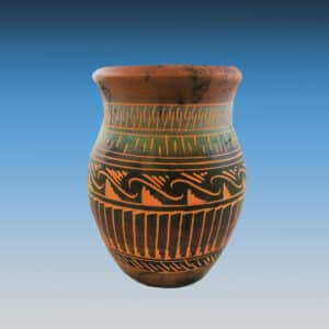 Red Clay Horsehair Navajo Pottery Vase