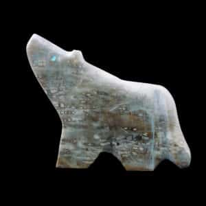 Zuni Bear Fetish with Inlaid Turquoise Eyes