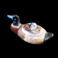Darren Boone Multi-Stone Zuni Duck Fetish with Sunface
