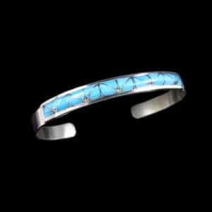 Native American Silver & Turquoise Bracelet