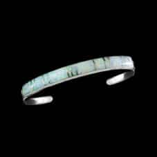 Handcrafted Inlaid Zuni White Opal Bracelet