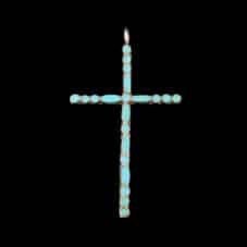 Zuni Inlaid Turquoise Cross Pendant