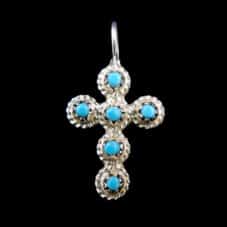 Extra-Small Zuni Pettipoint Cross Pendant