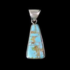 Navajo Inlaid Turquoise Triangle Pendant