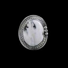 White Buffalo Center Stone Navajo Ring