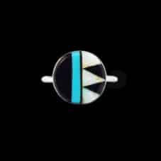 Round Multi-Stone Zuni Inlaid Ring