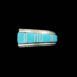 Zuni Traditional Turquoise Inlaid Ring