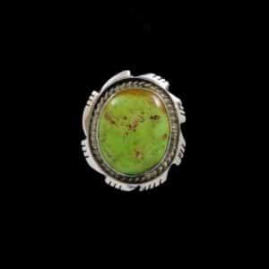 Authentic Native American Green Turquoise Ring